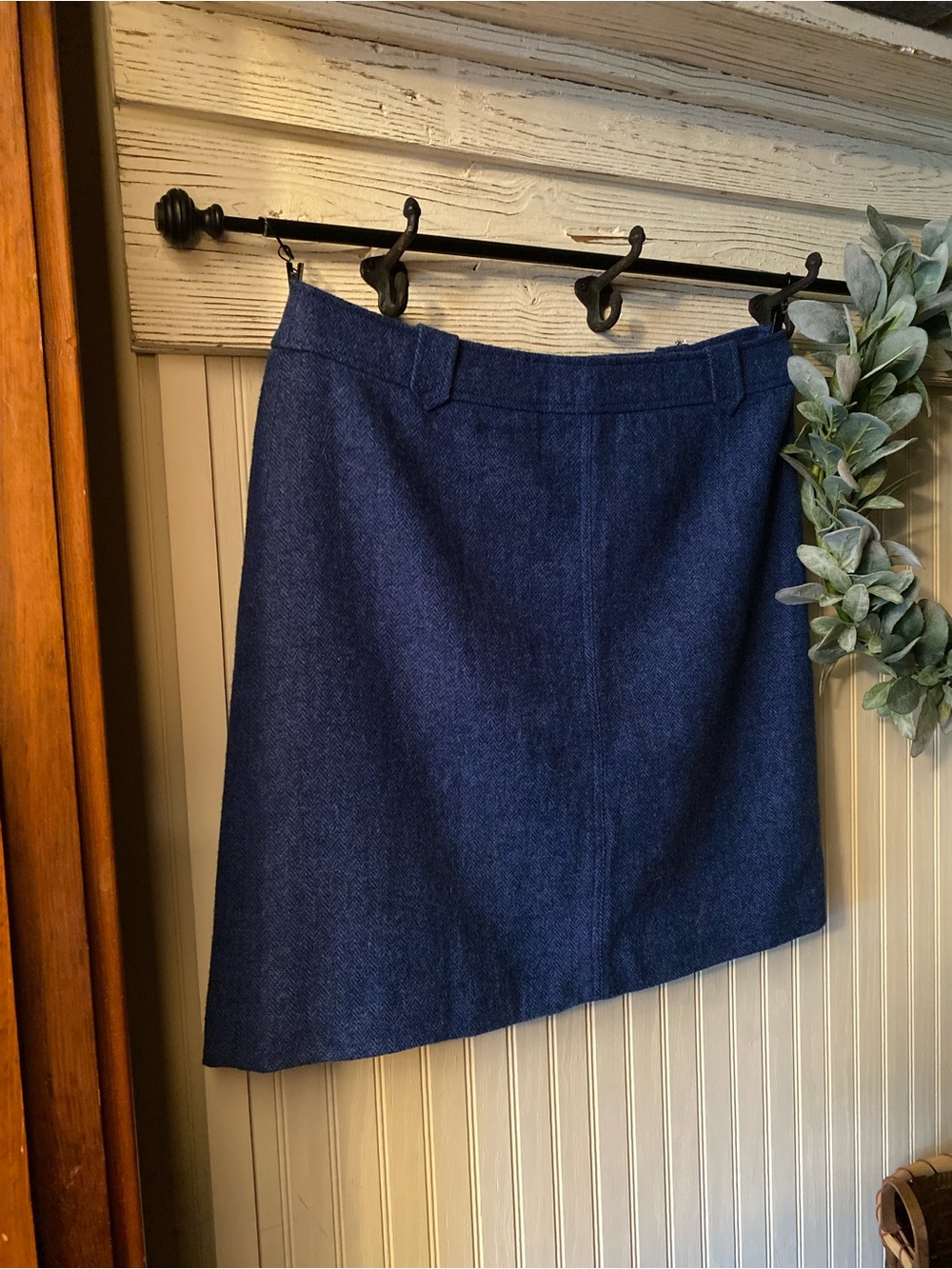 Talbots Navy A-Line Wool Blend Skirt